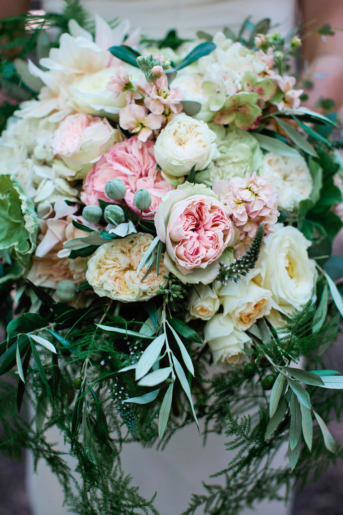 Beautiful vintage and overgrown Bridal Bouquet by Gorgeous and Green