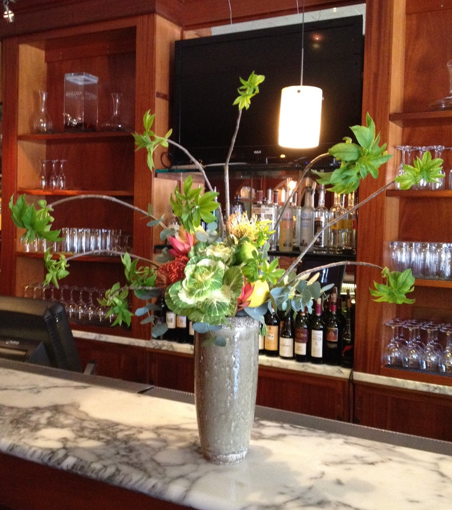 Bar arrangement with fun branches by Gorgeous and Green